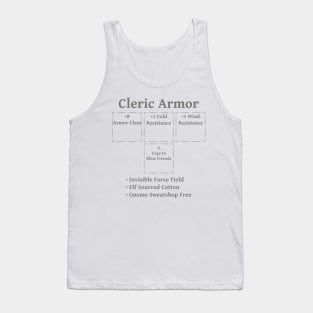 Cleric Armor: Role Playing DND 5e Pathfinder RPG Tabletop RNG Tank Top
